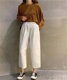綿100% ウエストゴム9分丈パンツ
