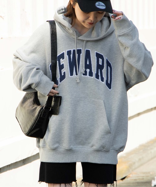 WEGO（ウィゴー）の「WEGO/ヘビーウエイト サガラカレッジプルパーカー（パーカー・メンズ・ダークグリーン/杢グレー/グレー系その他/スミクロ・MEDIUM/LARGE）」の12枚目の写真