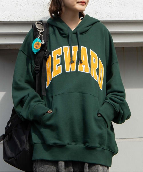 WEGO（ウィゴー）の「WEGO/ヘビーウエイト サガラカレッジプルパーカー（パーカー・メンズ・ダークグリーン/杢グレー/グレー系その他/スミクロ・MEDIUM/LARGE）」の21枚目の写真