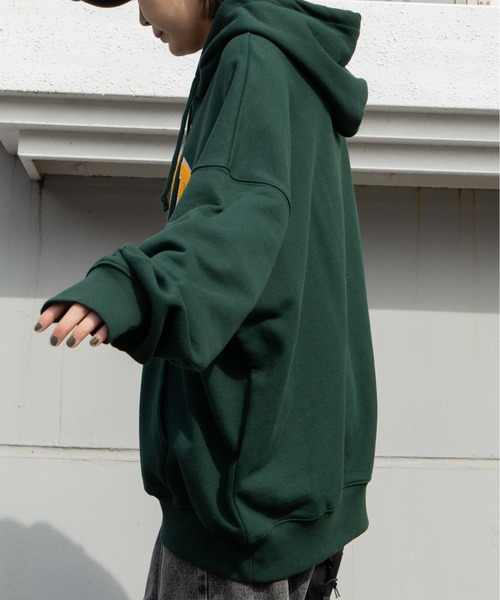 WEGO（ウィゴー）の「WEGO/ヘビーウエイト サガラカレッジプルパーカー（パーカー・メンズ・ダークグリーン/杢グレー/グレー系その他/スミクロ・MEDIUM/LARGE）」の22枚目の写真