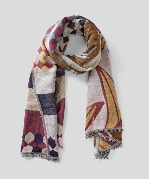 BENETTON (UNITED COLORS OF BENETTON)（ベネトンユナイテッドカラーズオブベネトン）の「フラワーモチーフ柄ストール（ストール/ショール・レディース・ネイビー/ブラウン系その他/グリーン系その他/ピンク系その他・ONE SIZE）」の3枚目の写真