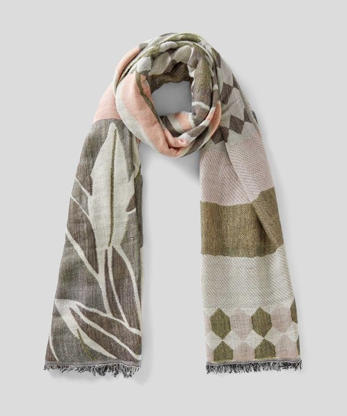 BENETTON (UNITED COLORS OF BENETTON)（ベネトンユナイテッドカラーズオブベネトン）の「フラワーモチーフ柄ストール（ストール/ショール・レディース・ネイビー/ブラウン系その他/グリーン系その他/ピンク系その他・ONE SIZE）」の4枚目の写真