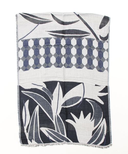 BENETTON (UNITED COLORS OF BENETTON)（ベネトンユナイテッドカラーズオブベネトン）の「フラワーモチーフ柄ストール（ストール/ショール・レディース・ネイビー/ブラウン系その他/グリーン系その他/ピンク系その他・ONE SIZE）」の8枚目の写真