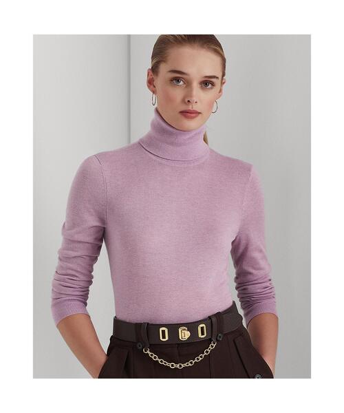 ローレンラルフローレン リブド シルクブレンド タートルネック ニット LAUREN RALPH LAUREN（ローレン ラルフ ローレン）の「リブド