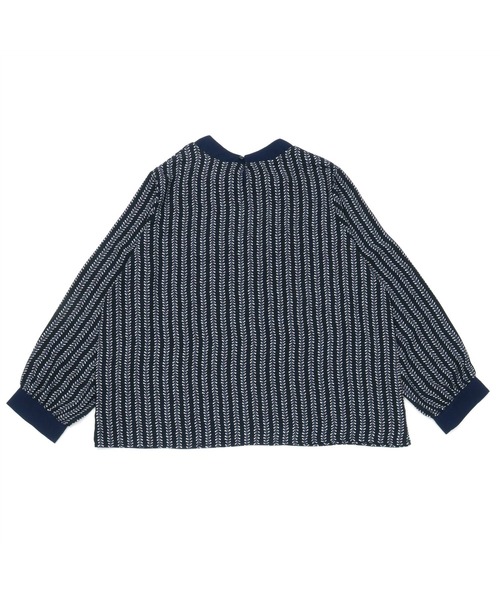 TOKYO SHIRTS(トウキョウシャツ)の「配色プリント リボン付き長袖カジュアルシャツ(シャツ/ブラウス・レディース・ネイビー/オフホワイト・M/L)」の9枚目の写真