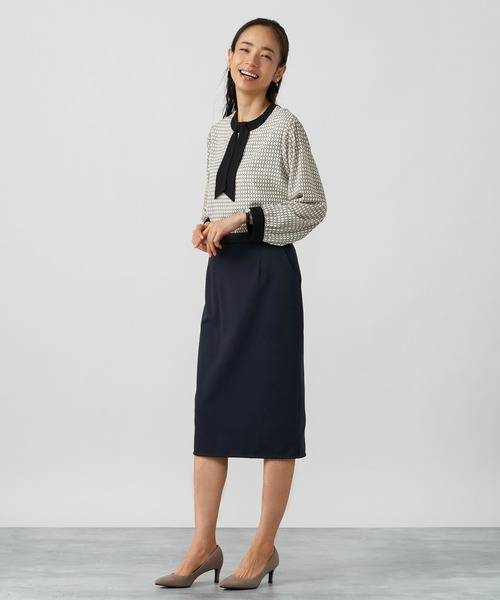 TOKYO SHIRTS(トウキョウシャツ)の「配色プリント リボン付き長袖カジュアルシャツ(シャツ/ブラウス・レディース・ネイビー/オフホワイト・M/L)」の14枚目の写真