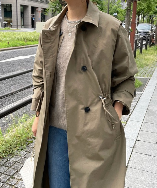 DouDou（ドゥドゥ）の「マルチWAYコート（トレンチコート・レディース・ベージュ/カーキ・FREE）」の6枚目の写真