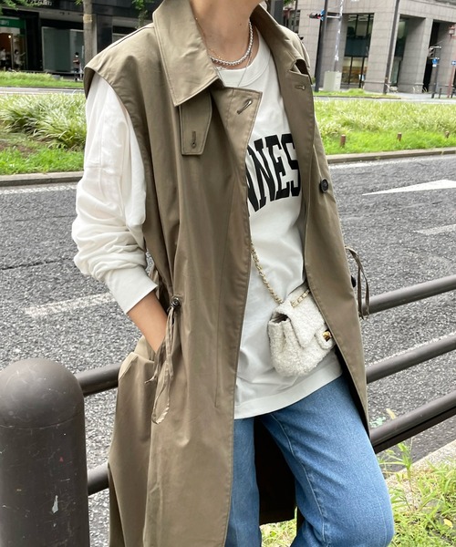 DouDou（ドゥドゥ）の「マルチWAYコート（トレンチコート・レディース・ベージュ/カーキ・FREE）」の7枚目の写真