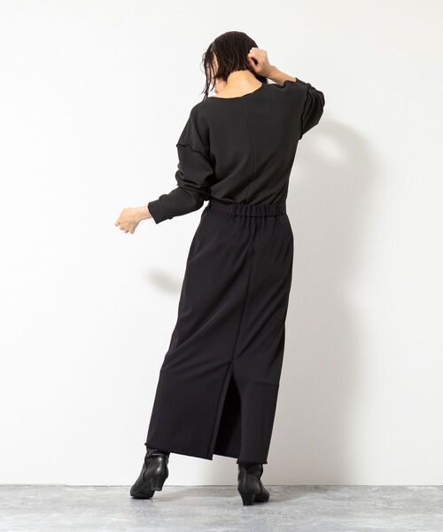 NOLLEY’S（ノーリーズ）の「ウォッシャブルギャバフリンジロングタイトスカート（スカート・レディース・ブラック・38/36）」の15枚目の写真