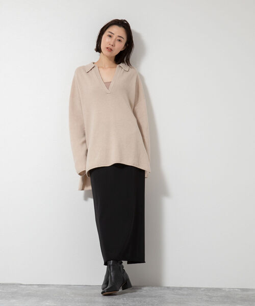 NOLLEY’S（ノーリーズ）の「ウォッシャブルギャバフリンジロングタイトスカート（スカート・レディース・ブラック・38/36）」の13枚目の写真