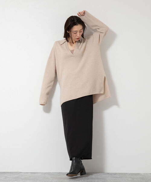 NOLLEY’S（ノーリーズ）の「ウォッシャブルギャバフリンジロングタイトスカート（スカート・レディース・ブラック・38/36）」の16枚目の写真