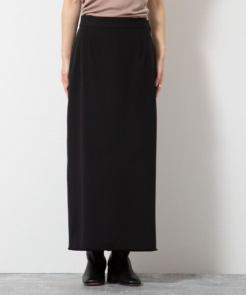 NOLLEY’S（ノーリーズ）の「ウォッシャブルギャバフリンジロングタイトスカート（スカート・レディース・ブラック・38/36）」の6枚目の写真