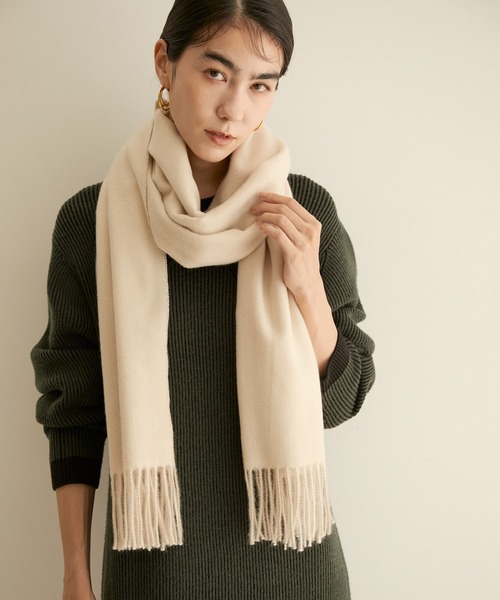 SALON adam et rope'（サロン アダム エ ロペ）の「【WEB限定】大判無地ストール（ストール/ショール・レディース・ホワイト/ブラウン/レッド/ブルー・FREE）」の2枚目の写真