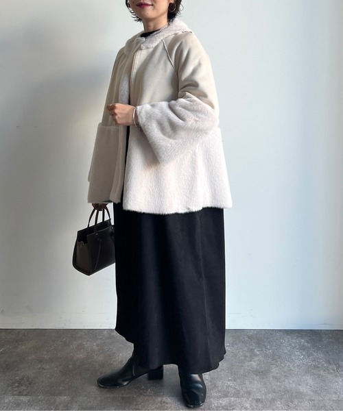 Chez toi（シェトワ）の「ムートン×ファーフードジャケット