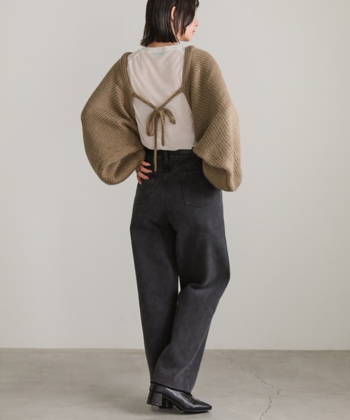 2022 AW ボリュームスリーブ2WAYローゲージニットボレロ（カーディガン