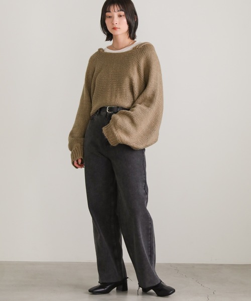 2022 AW ボリュームスリーブ2WAYローゲージニットボレロ（カーディガン