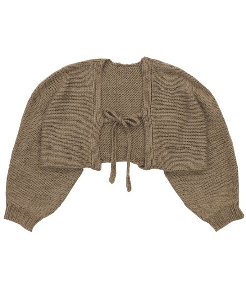 select MOCA（セレクトモカ）の「2022 AW ボリュームスリーブ2WAYローゲージニットボレロ（カーディガン/ボレロ・レディース・ベージュ/アイボリー/グレー・FREE）」の7枚目の写真