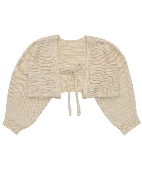 select MOCA（セレクトモカ）の「2022 AW ボリュームスリーブ2WAYローゲージニットボレロ（カーディガン/ボレロ・レディース・ベージュ/アイボリー/グレー・FREE）」の11枚目の写真
