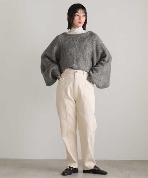 2022 AW ボリュームスリーブ2WAYローゲージニットボレロ（カーディガン