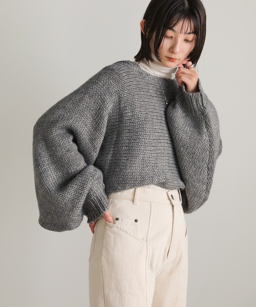 select MOCA（セレクトモカ）の「2022 AW ボリュームスリーブ2WAYローゲージニットボレロ（カーディガン/ボレロ・レディース・ベージュ/アイボリー/グレー・FREE）」の22枚目の写真