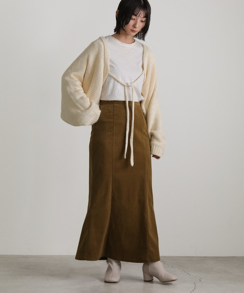 2022 AW ボリュームスリーブ2WAYローゲージニットボレロ（カーディガン