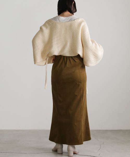 select MOCA（セレクトモカ）の「2022 AW ボリュームスリーブ2WAYローゲージニットボレロ（カーディガン/ボレロ・レディース・ベージュ/アイボリー/グレー・FREE）」の12枚目の写真