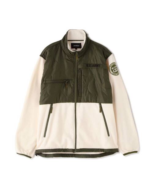 AVIREX（アヴィレックス）の「QUILT COMBI FLEECE JACKET / キルト コンビ フリース ジャケット / AVIREX / アヴィレックス / アウトドア（その他アウター・メンズ・ブラック/ホワイト系2/オリーブ系・M/XL/L/2XL）」の15枚目の写真