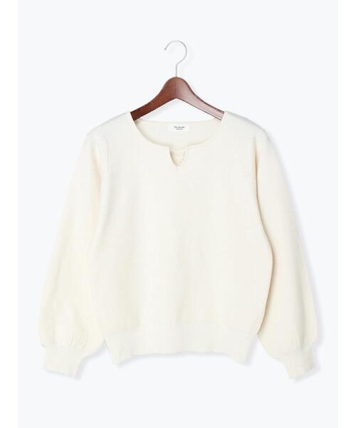 Te chichi TERRASSE（テチチテラス）の「パールバーネックニット（ニット/セーター・レディース・ネイビー/ピンク/グリーン/オフホワイト・ﾌﾘ-）」の15枚目の写真