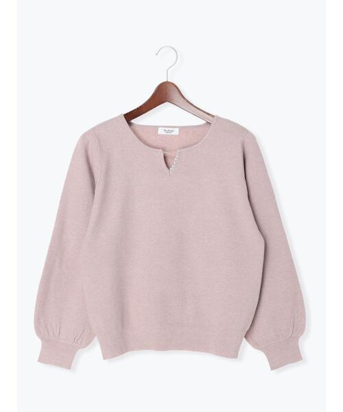 Te chichi TERRASSE（テチチテラス）の「パールバーネックニット（ニット/セーター・レディース・ネイビー/ピンク/グリーン/オフホワイト・ﾌﾘ-）」の16枚目の写真