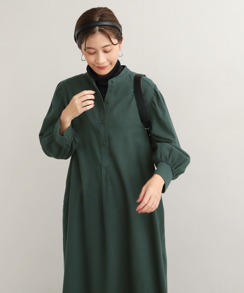 URBAN RESEARCH DOORS(アーバンリサーチドアーズ)の「ネル起毛ヘンリーシャツワンピース(ワンピース・レディース・グリーン/レッド系その他・MEDIUM)」の2枚目の写真