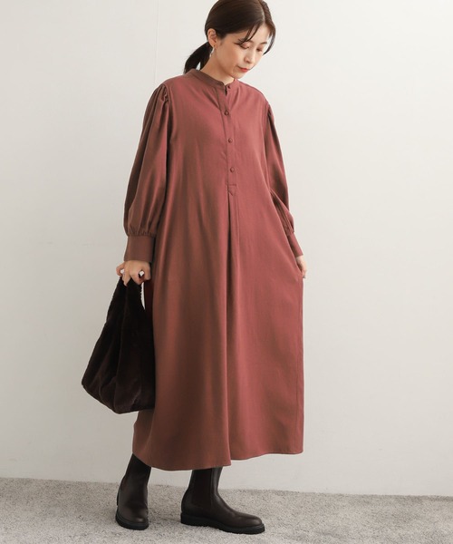 URBAN RESEARCH DOORS(アーバンリサーチドアーズ)の「ネル起毛ヘンリーシャツワンピース(ワンピース・レディース・グリーン/レッド系その他・MEDIUM)」の9枚目の写真