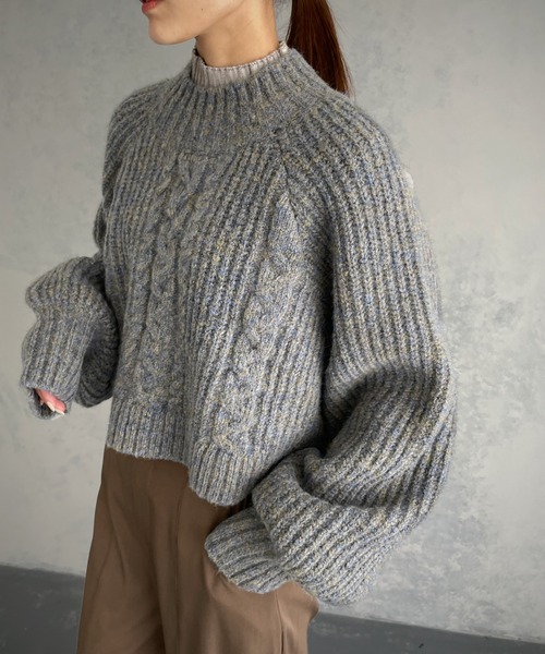 &g'aime(アンジェム)の「【&g’aime】バックスリットニット(ニット/セーター・レディース・グレー/ブルー/パープル・FREE)」の8枚目の写真