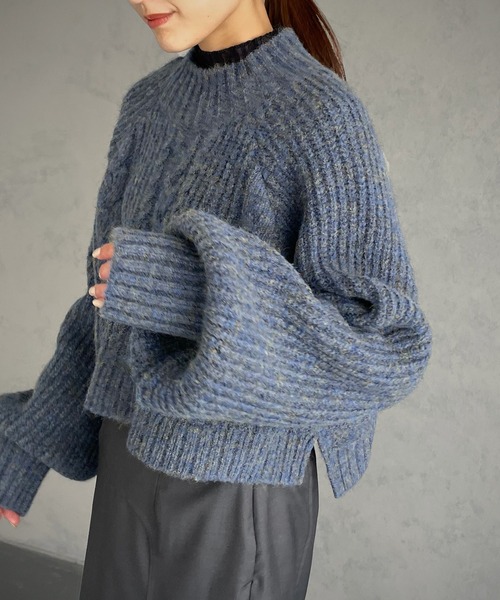 &g'aime(アンジェム)の「【&g’aime】バックスリットニット(ニット/セーター・レディース・グレー/ブルー/パープル・FREE)」の20枚目の写真