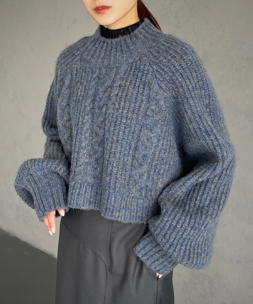 &g'aime(アンジェム)の「【&g’aime】バックスリットニット(ニット/セーター・レディース・グレー/ブルー/パープル・FREE)」の17枚目の写真