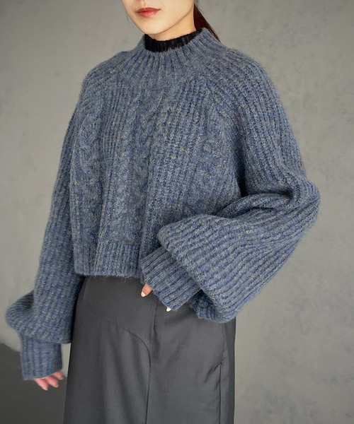&g'aime(アンジェム)の「【&g’aime】バックスリットニット(ニット/セーター・レディース・グレー/ブルー/パープル・FREE)」の19枚目の写真