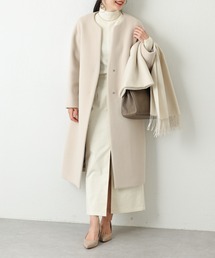 OUVRAGE CLASSE | キーネックノーカラーコート(ノーカラーコート)