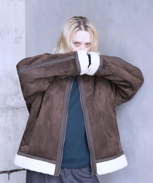 JUNRED（ジュンレッド）の「ボンバージャケット（ブルゾン・メンズ・ブラック/ダークブラウン・M/L/LL）」の2枚目の写真