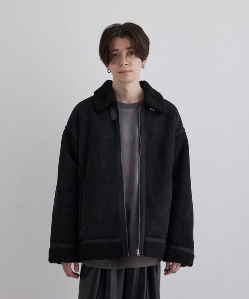 JUNRED（ジュンレッド）の「ボンバージャケット（ブルゾン・メンズ・ブラック/ダークブラウン・M/L/LL）」の3枚目の写真