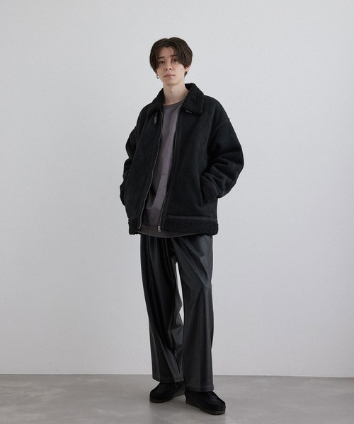 JUNRED（ジュンレッド）の「ボンバージャケット（ブルゾン・メンズ・ブラック/ダークブラウン・M/L/LL）」の12枚目の写真