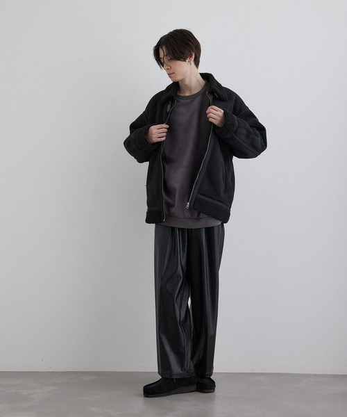 JUNRED（ジュンレッド）の「ボンバージャケット（ブルゾン・メンズ・ブラック/ダークブラウン・M/L/LL）」の13枚目の写真