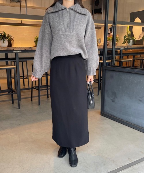 LE MORE（リモア）の「ハーフジップニットプルオーバー（ニット/セーター・レディース・アイボリー/ブラウン/グレー・FREE）」の11枚目の写真