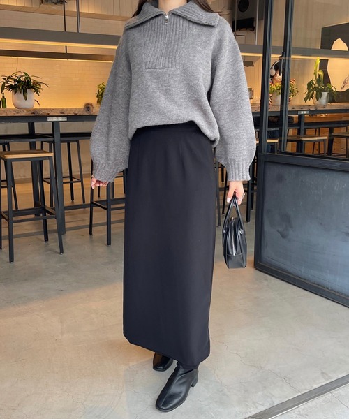 LE MORE（リモア）の「ハーフジップニットプルオーバー（ニット/セーター・レディース・アイボリー/ブラウン/グレー・FREE）」の20枚目の写真