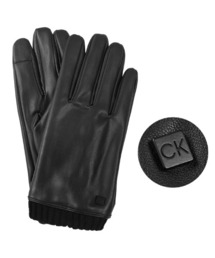 Calvin Klein カルバンクライン KNIT TRIM PU GLOVE メンズ 手袋