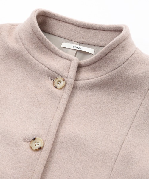 NIMES（ニーム）の「ウールメルトンスタンドカラーコート（その他アウター・レディース・ネイビー/ベージュ・FREE）」の6枚目の写真