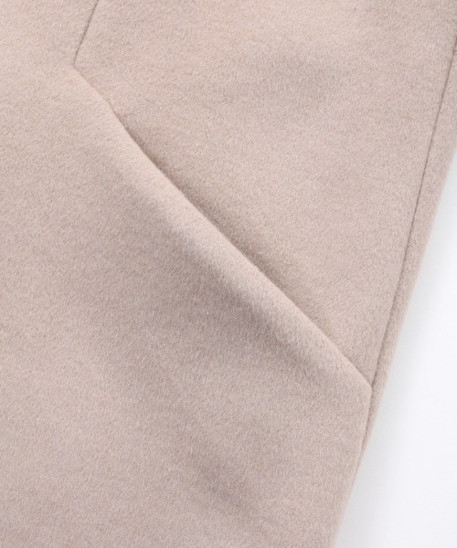 NIMES（ニーム）の「ウールメルトンスタンドカラーコート（その他アウター・レディース・ネイビー/ベージュ・FREE）」の7枚目の写真