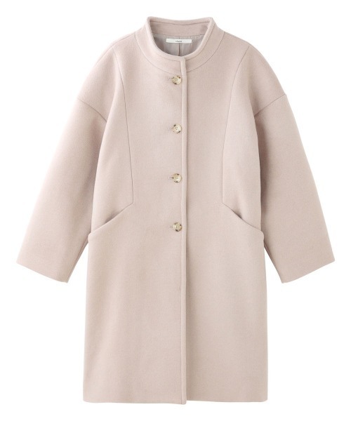 NIMES（ニーム）の「ウールメルトンスタンドカラーコート（その他アウター・レディース・ネイビー/ベージュ・FREE）」の9枚目の写真