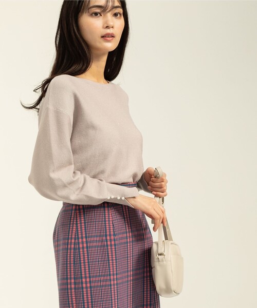 index(インデックス)の「◆ボートネックドルマンラメニット(ニット/セーター・レディース・ブラック/ナチュラル/ベビーピンク/サックスブルー/オフホワイト・42/36/38/40)」の8枚目の写真