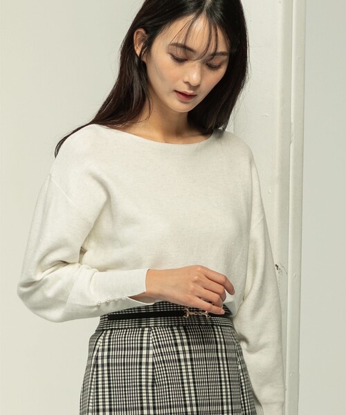 index(インデックス)の「◆ボートネックドルマンラメニット(ニット/セーター・レディース・ブラック/ナチュラル/ベビーピンク/サックスブルー/オフホワイト・42/36/38/40)」の11枚目の写真