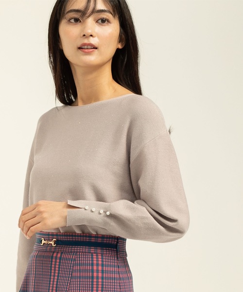 index(インデックス)の「◆ボートネックドルマンラメニット(ニット/セーター・レディース・ブラック/ナチュラル/ベビーピンク/サックスブルー/オフホワイト・42/36/38/40)」の3枚目の写真