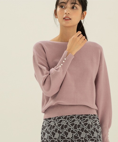 index(インデックス)の「◆ボートネックドルマンラメニット(ニット/セーター・レディース・ブラック/ナチュラル/ベビーピンク/サックスブルー/オフホワイト・42/36/38/40)」の5枚目の写真